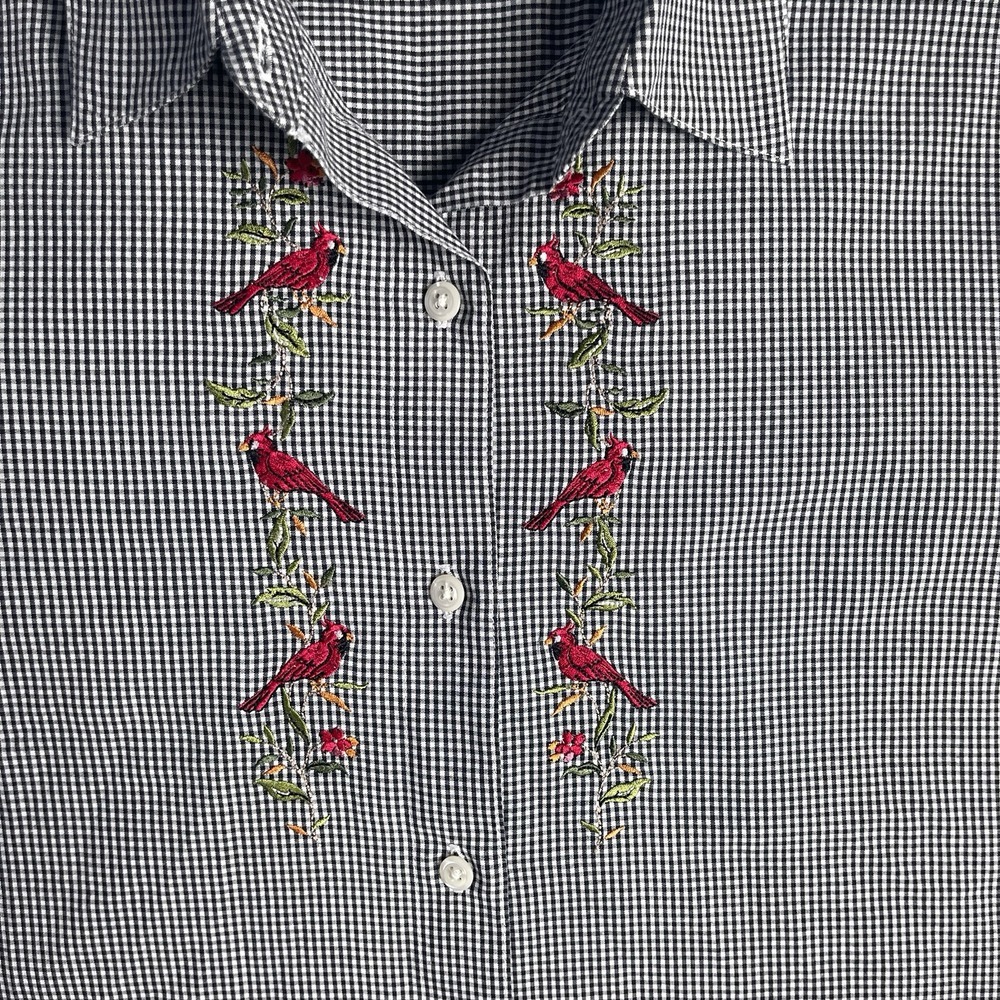 Orvis Embroidered Button Front Work Shirt Woman Sz 6 Long Sleeve‎ Checks - Picture 4 of 11